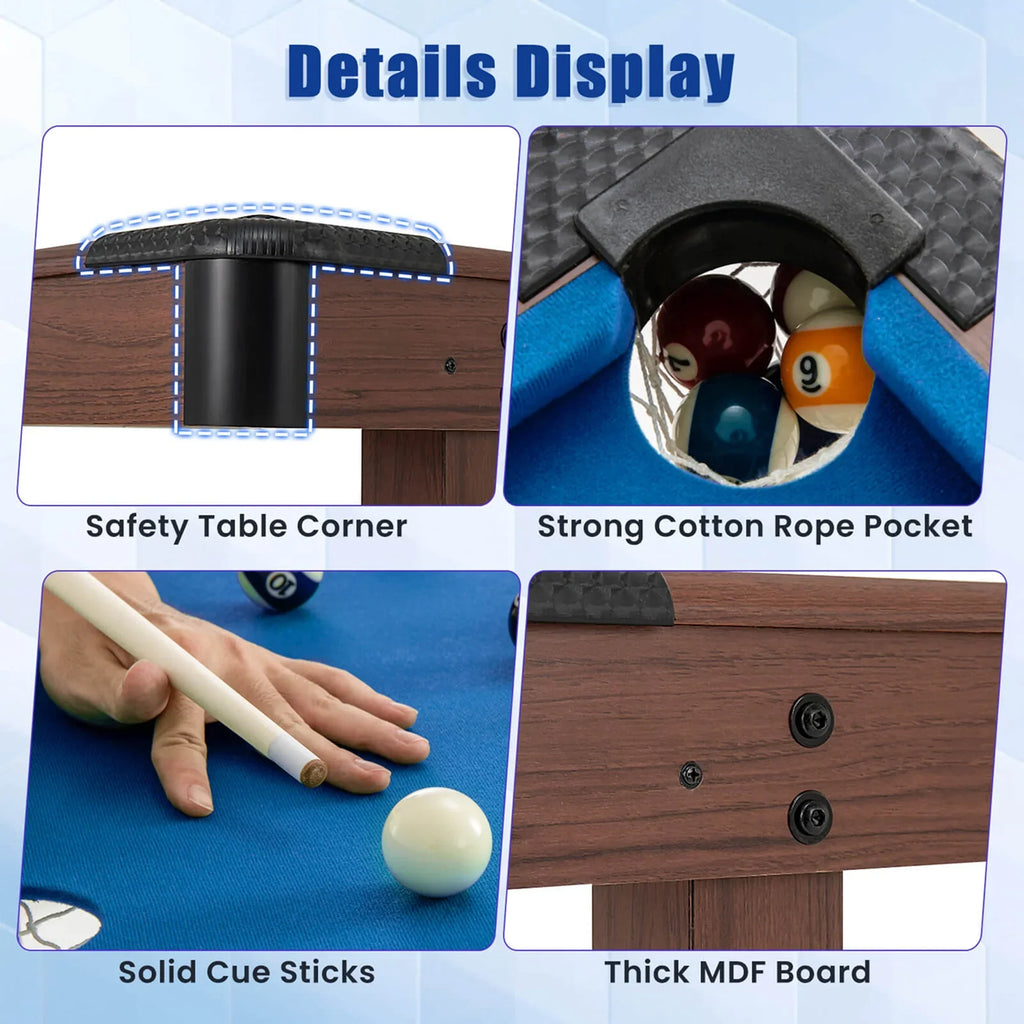 2026 NewCostway 48" Pool Table for Kids & Adults with Full Set of Balls 2 Cue Sticks 2 Chalks Green