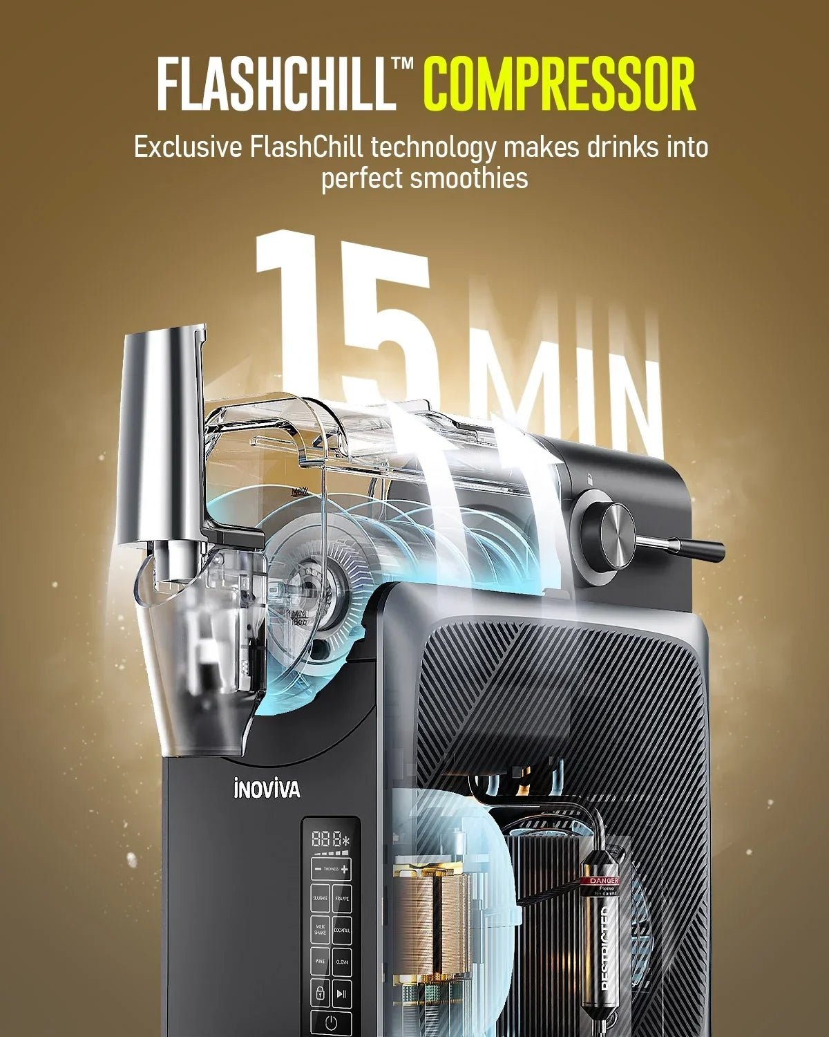 2026 NewSlushie Machine, No Ice Needed, INOVIVA 68 oz Frozen Drink Maker for Home with Self-Cleaning, 5 Preset Programs, Frozen Margaritas, Frapp"s, Milkshake, and More
