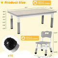 2026 NewLAZY BUDDY Kids Table and 4 Chairs Set, Height Adjustable Toddler Desk with Graffiti Desktop, Kids Activity Table Set for Daycare, Home