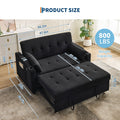 2026 New3 in 1 Convertible Sleeper Sofa Bed, Corduroy Futon Couches with Pull-Out Bed, Adjustable Backrest, Charging Port & Side Pockets, Modern Upholstered Sofa for Living Room, Guest Room
