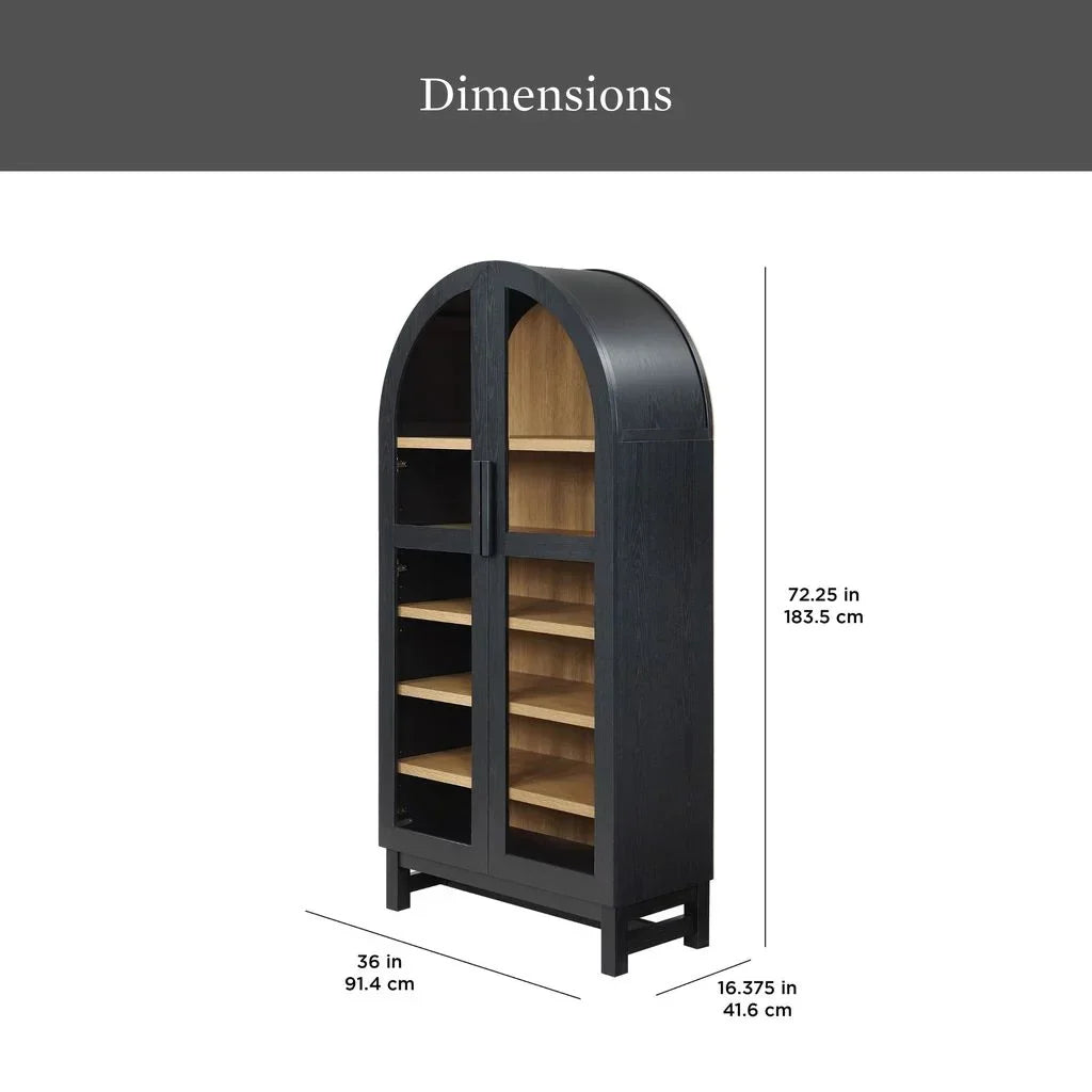 2026 NewBetter Homes & Gardens Juliet Arch Accent Cabinet, Black Finish