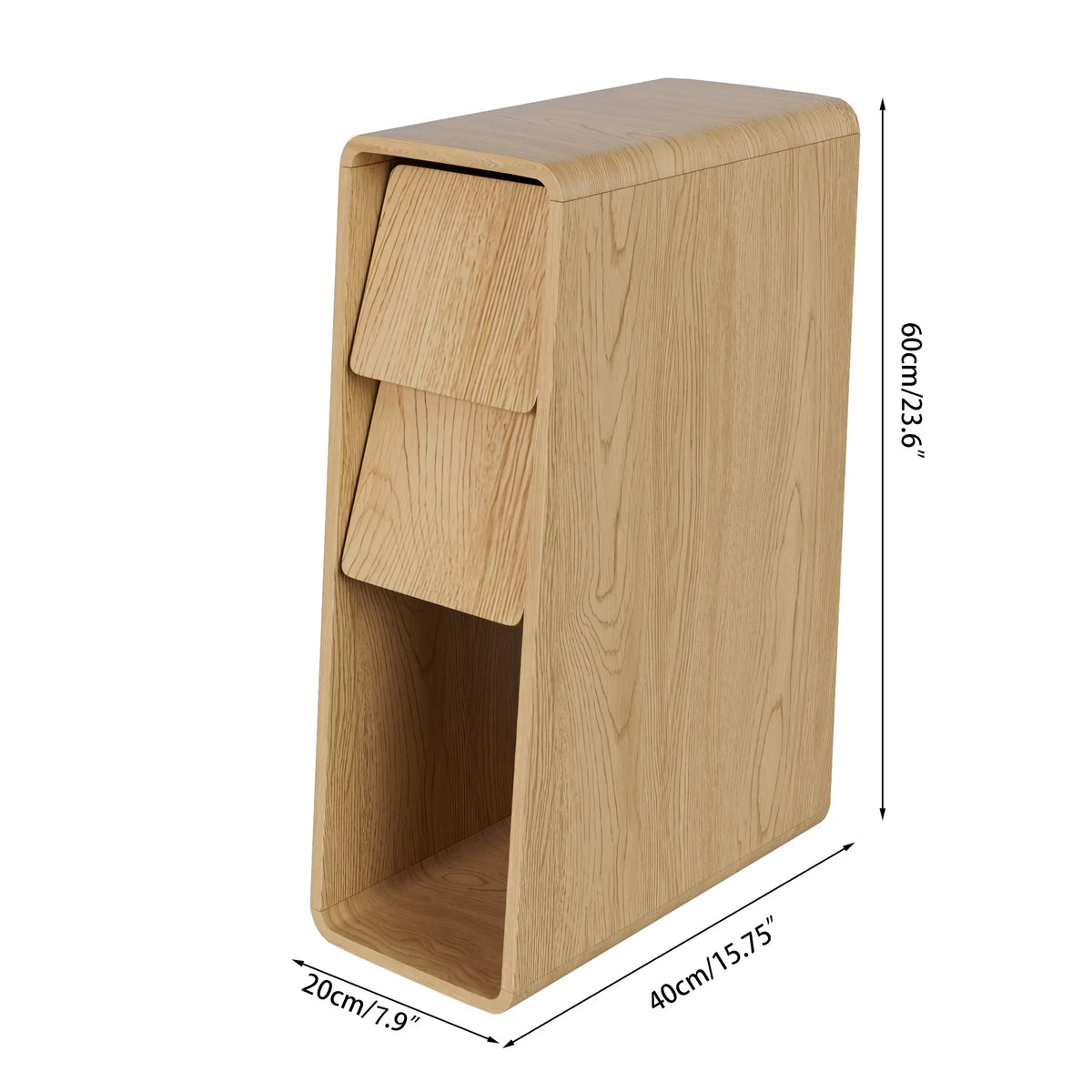 2026 NewNarrow Nightstand Set of 2 with Drawers, Fluted Slim Side End Table with Storage for Small Spaces