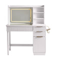 2026 NewBetter Homes & Gardens Lillian Vanity Desk with LED Lighted Mirror, White Finish