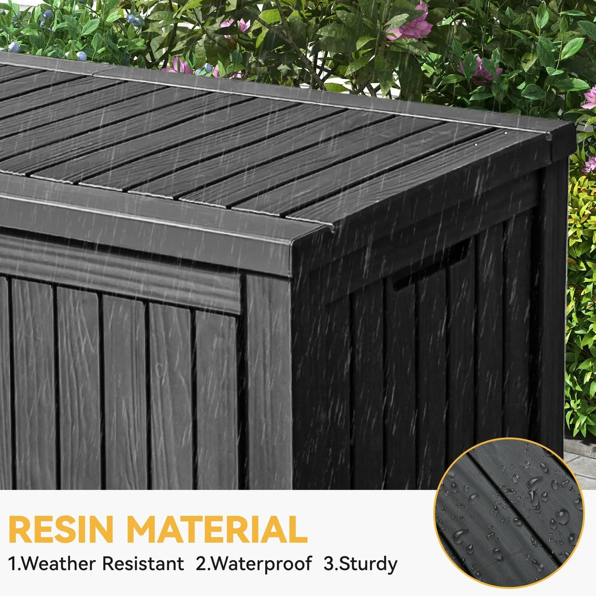 2026 NewUforic 150 Gallon Outdoor Storage Deck Box, Large Outdoor Storage Organized w/Divider,for Patio Furniture,Garden Tools, Black