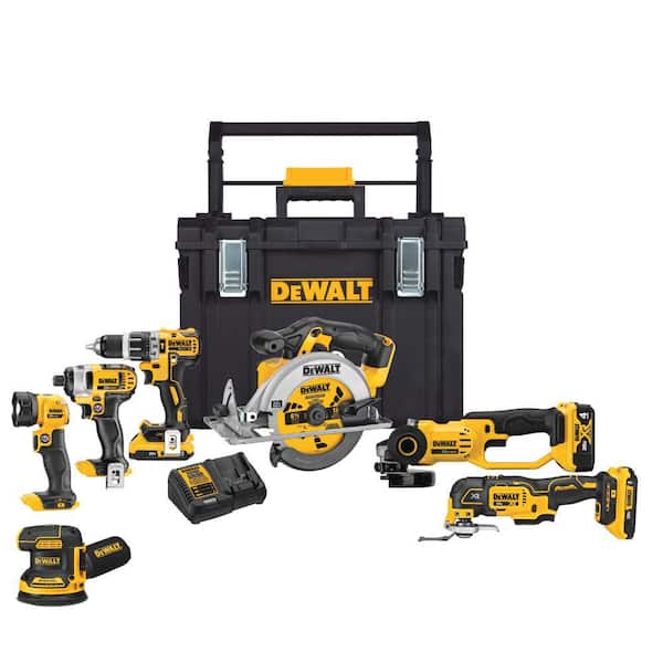 2026 New20V MAX Cordless 7 Tool Combo Kit with TOUGHSYSTEM Case, (1) 20V 4.0Ah Battery and (2) 20V 2.0Ah Batteries
