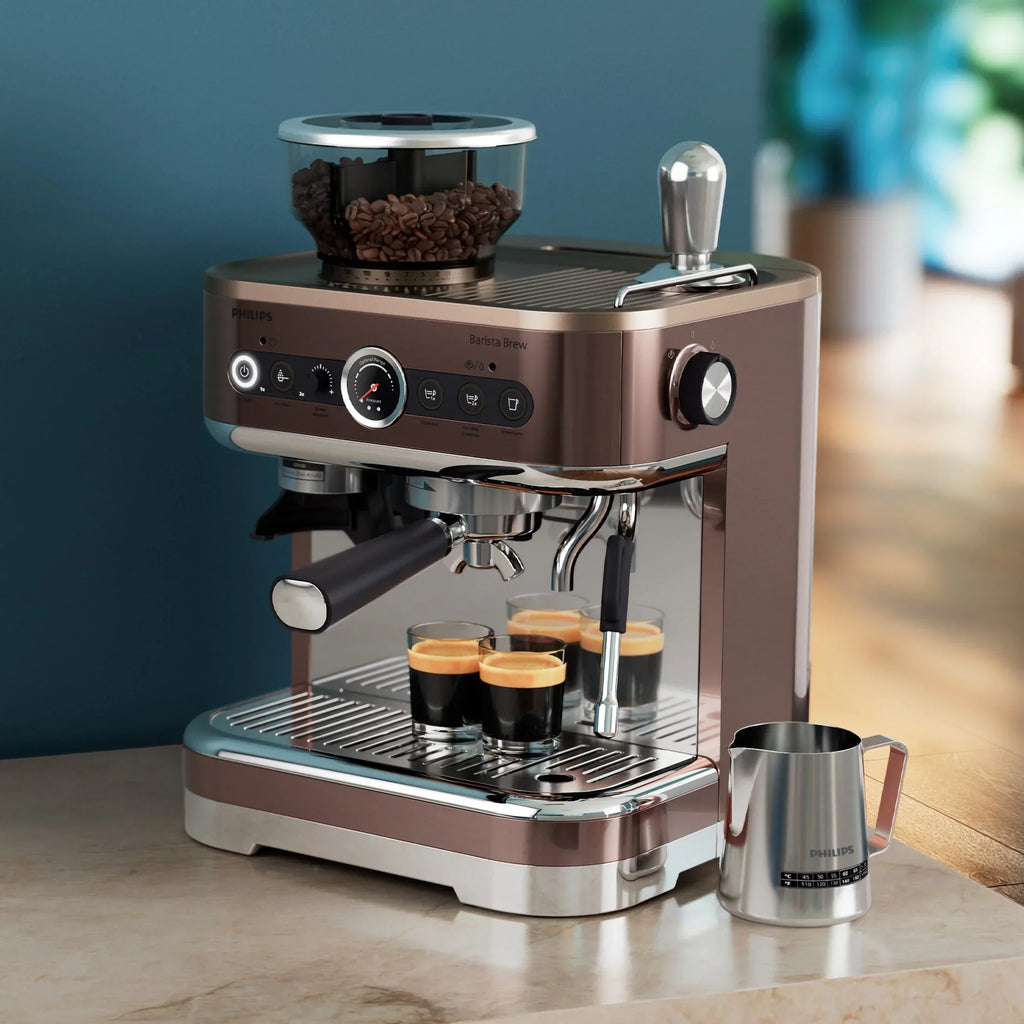 2026 NewPhilips Barista Brew Semi-Automatic Espresso Machine with Milk Frother, Silver Metal