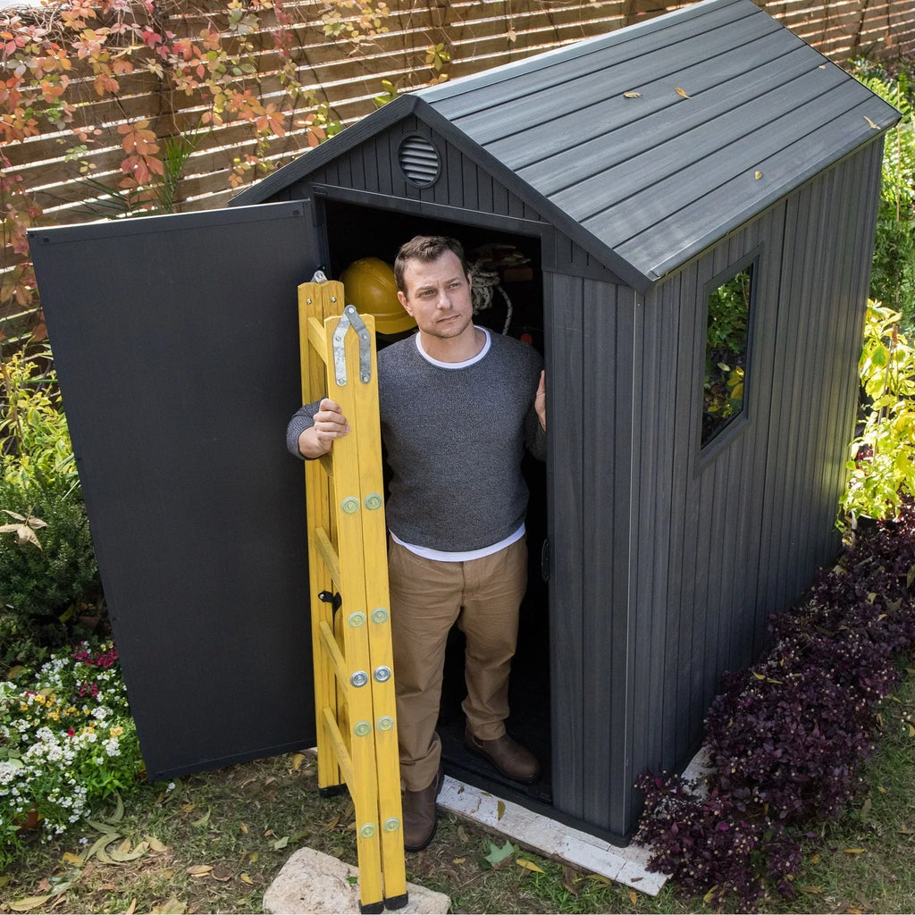 2026 NewKeter Darwin 4' x 6' Outdoor Garden Tool Storage Shed w/ Window, Graphite