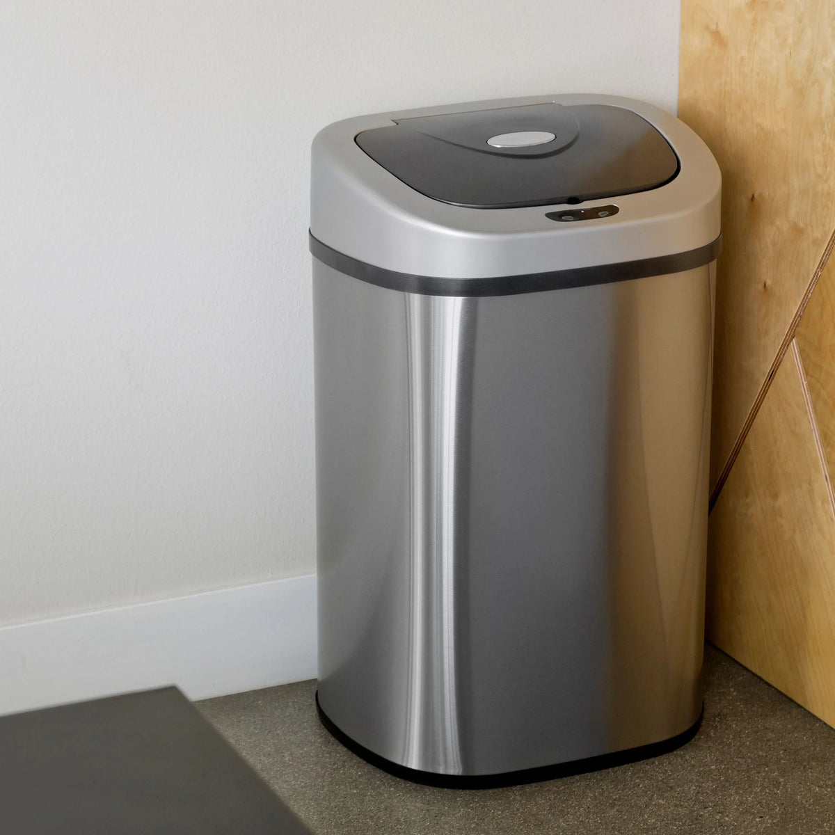 2026 NewNine Stars Automatic Trash Can, 21 Gallon Stainless Steel, Motion Sensor Hands Free Soft Close Lid Garbage Bin, Silver
