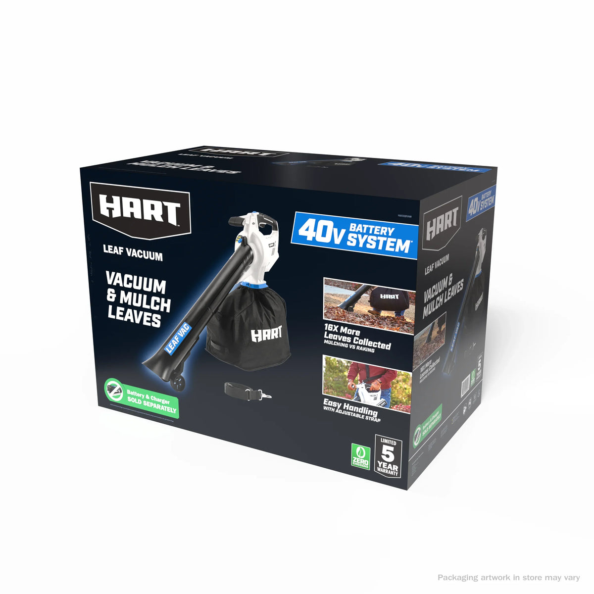 2026 NewHART 40V Cordless Leaf Vacuum Kit, (1) 4.0Ah Lithium-Ion Battery