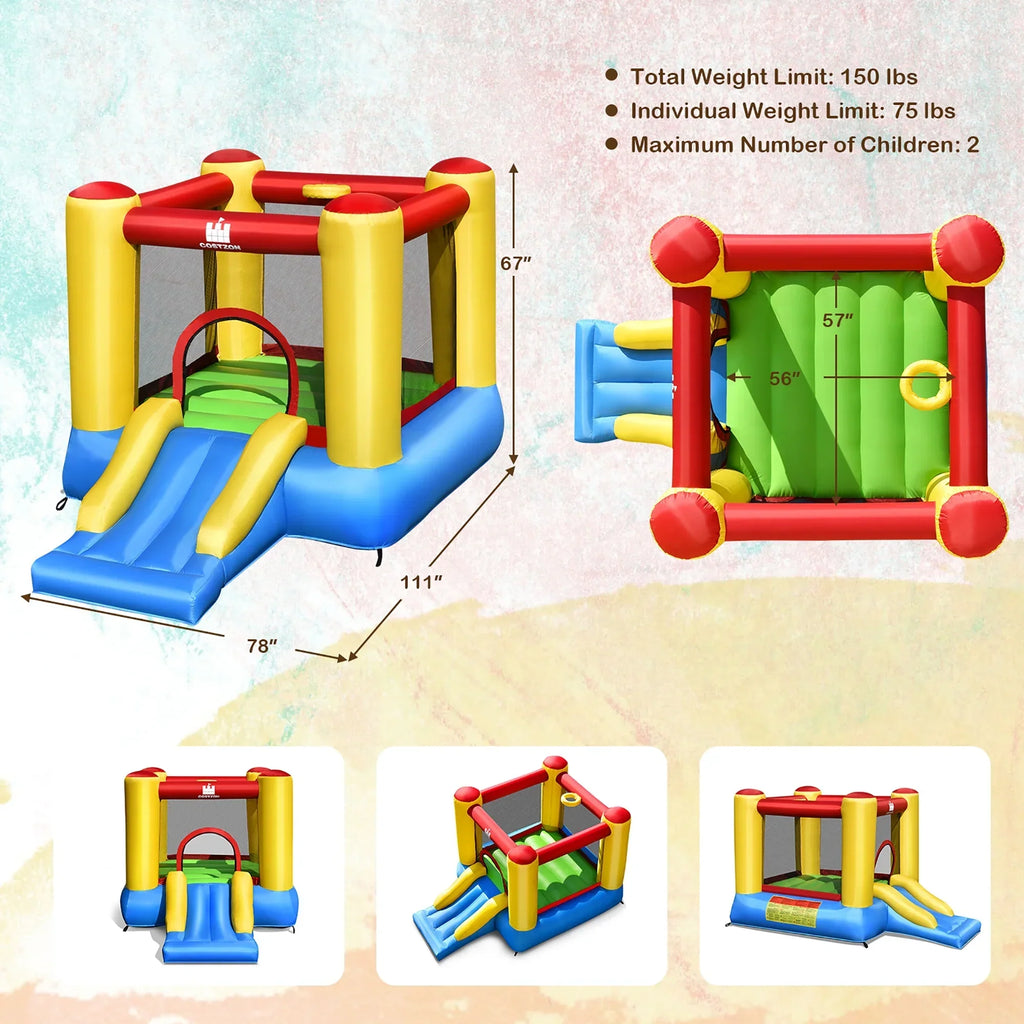 2026 NewCostway Inflatable Bouncer Kids Bounce House Jumping Castle Slide with 480W Blower
