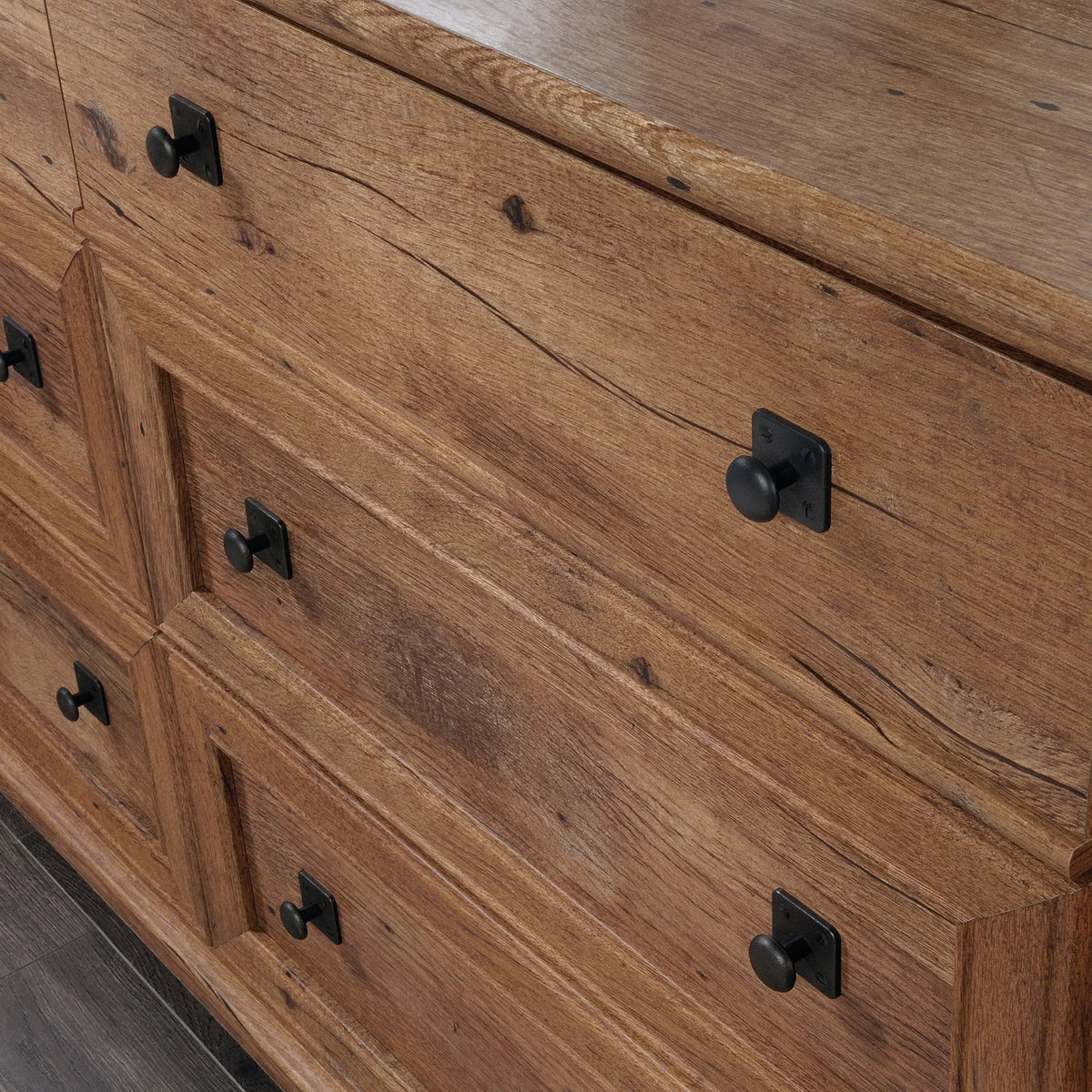 2026 NewSauder Palladia 6-Drawer Bedroom Dresser, Vintage Oak Finish