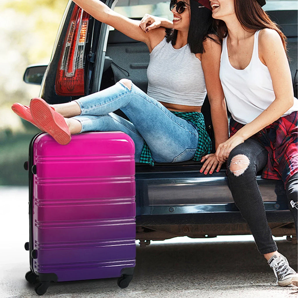 2026 New3 Piece Luggage Sets, Hard Shell Suitcase 20/24/28 Inches with TSA Lock and Spinner Wheels, Expandable Lightweight Travel Luggage for Men Women, Multicolor purple