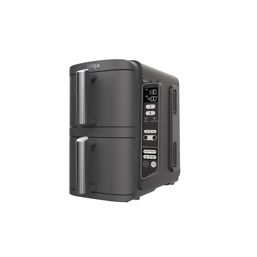 2026 NewNinja DoubleStack XL 2-Basket Air Fryer, DoubleStack Technology Cooks 4 Foods at Once, Space Saving Design, 10 QT, 4-in-1, Smart Finish & Match Cook, SL400