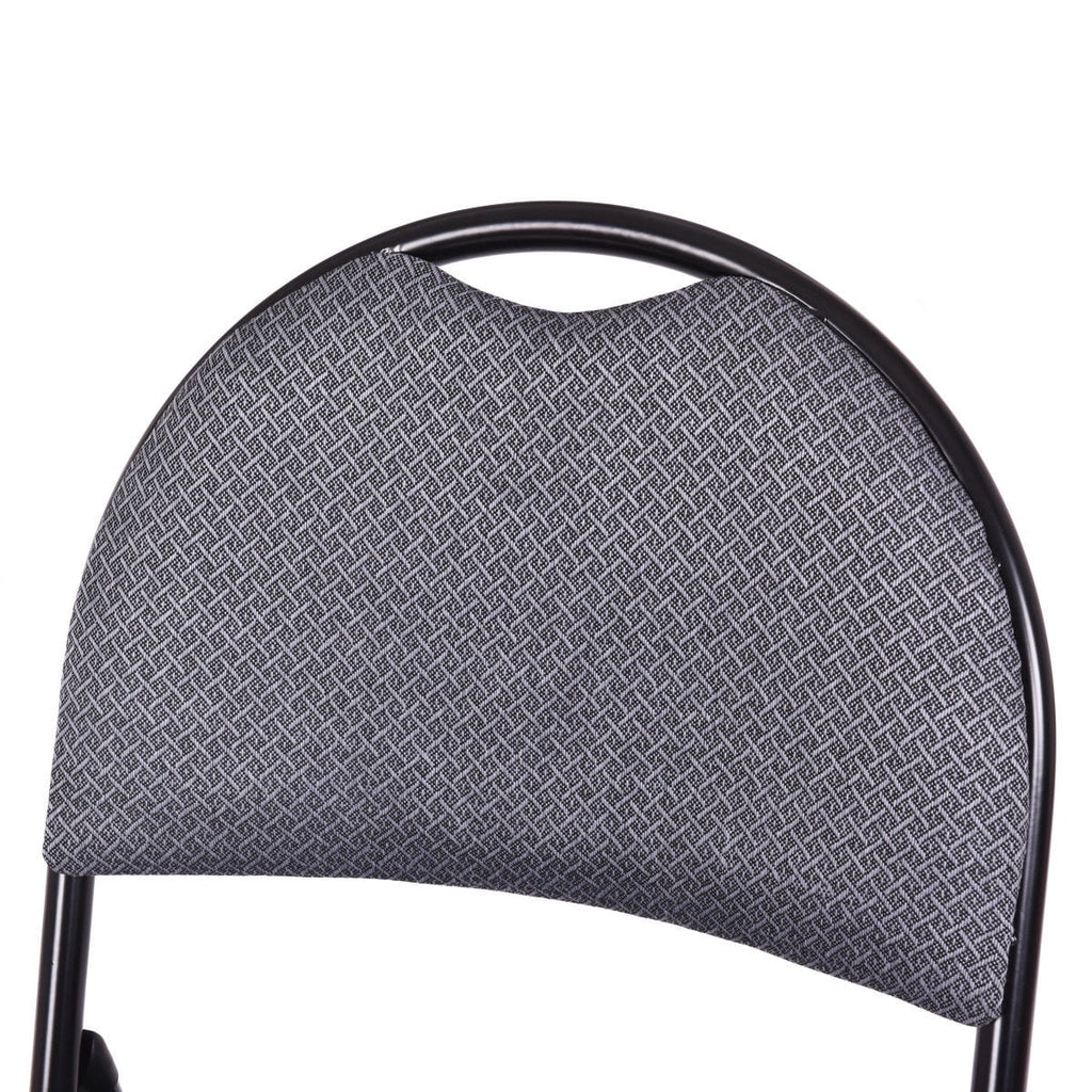 2026 NewCostway Set of 6 Folding Chairs Fabric Upholstered Padded Seat Metal Frame Home Office Beige
