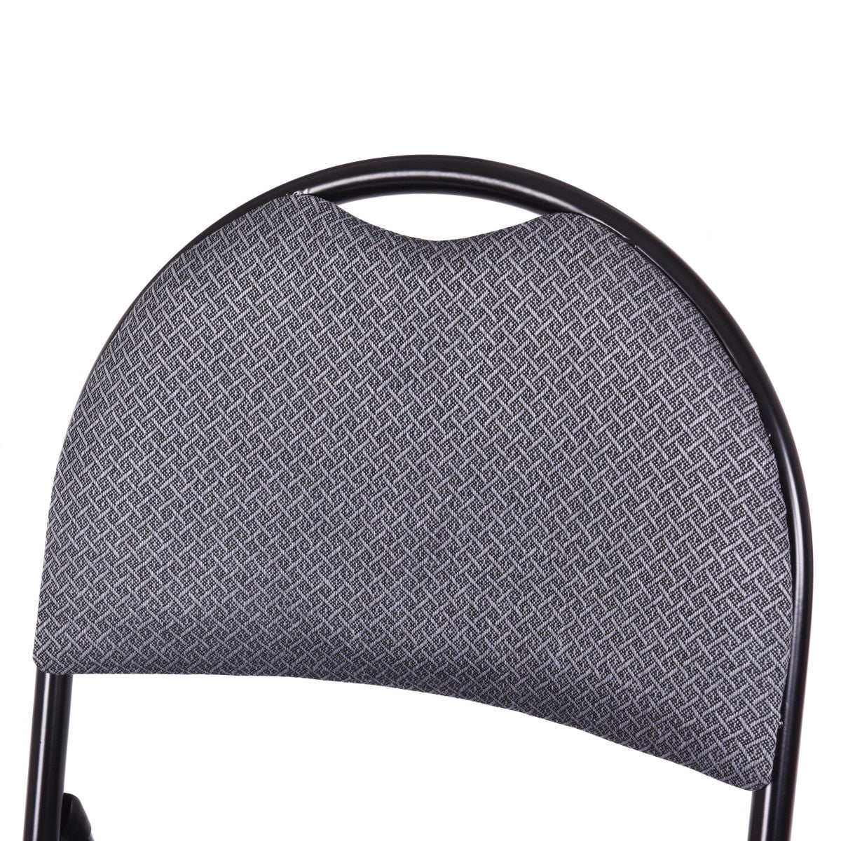 2026 NewCostway Set of 6 Folding Chairs Fabric Upholstered Padded Seat Metal Frame Home Office Beige