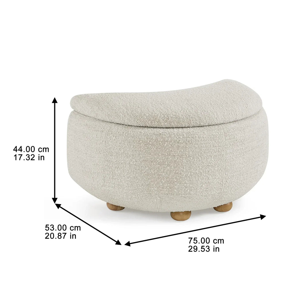 2026 NewBetter Homes & Gardens Juliet Modern Boucle Chaise & Storage Ottoman, Pearl
