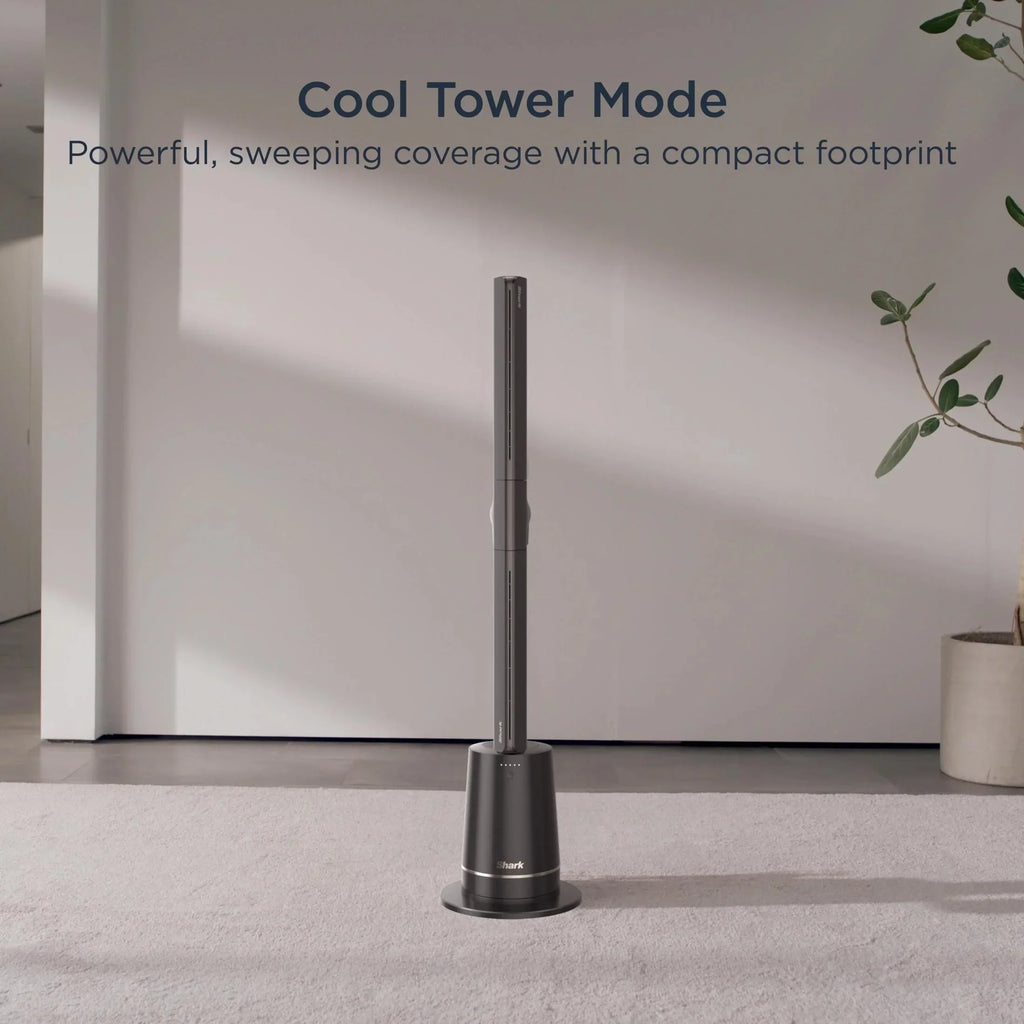2026 NewShark TurboBlade Fan XL " Ultra-Customizable Bladeless Tower, Pivots, Twists, Oscillates 180", TF200, Charcoal
