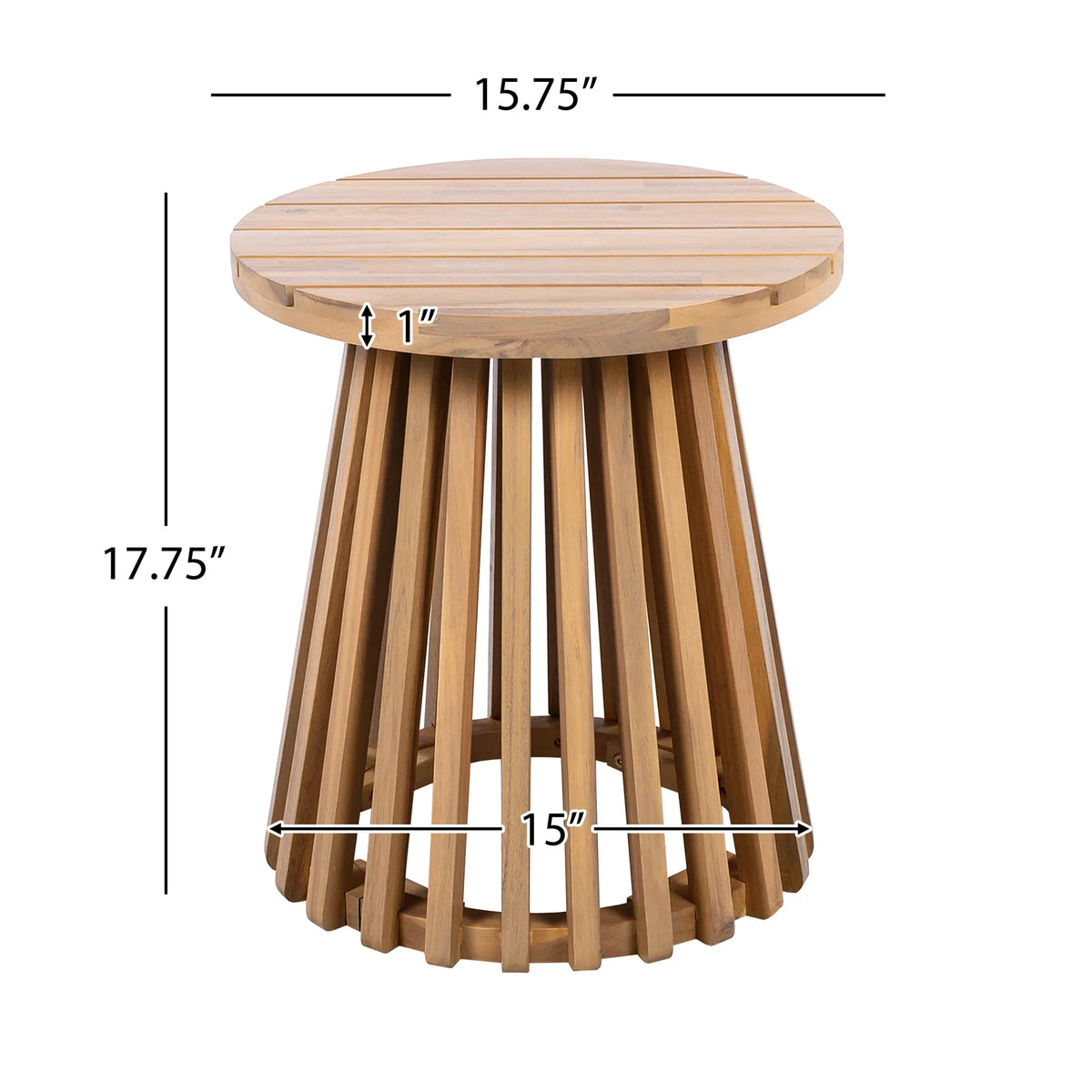 2026 NewChristopher Knight Home Outdoor Acacia Wood Patio Side Table, Round Coffee Table for Backyard, Lawn, or Balcony, Light Teak