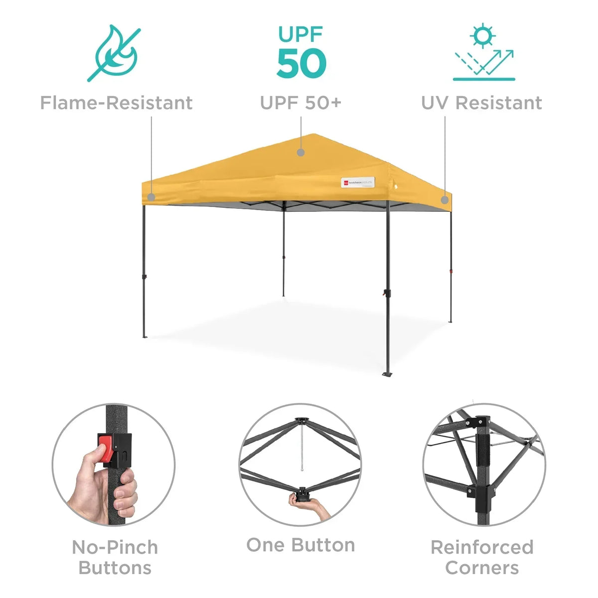 2026 NewBest Choice Products 12x12ft Easy Setup Pop Up Canopy w/ 1-Button Setup, Wheeled Case, 4 Weight Bags - Navy Blue