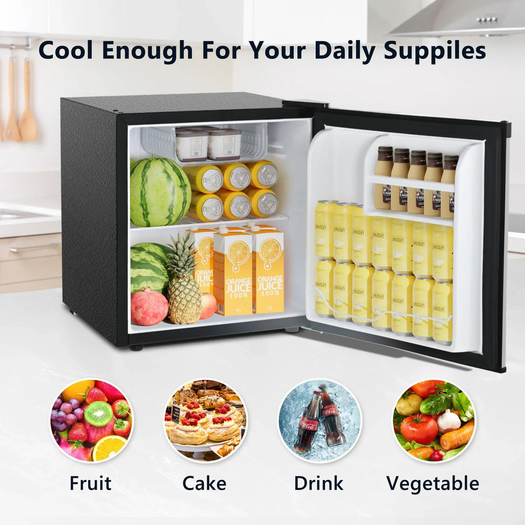2026 NewSimzlife 1.6 Cu.ft Mini Fridge with Freezer, Single Door Mini Refrigerator, Black
