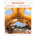 2026 NewKFFKFF Inflatable Camping Tent for 8-12 Person, 15.75 x 11.81 x 7.22 Ft Glamping Blow up Tent with Hand Pump, Waterproof Air Tent, All-Weather Camping Shelter with Dual Sunroofs, Stove Jack