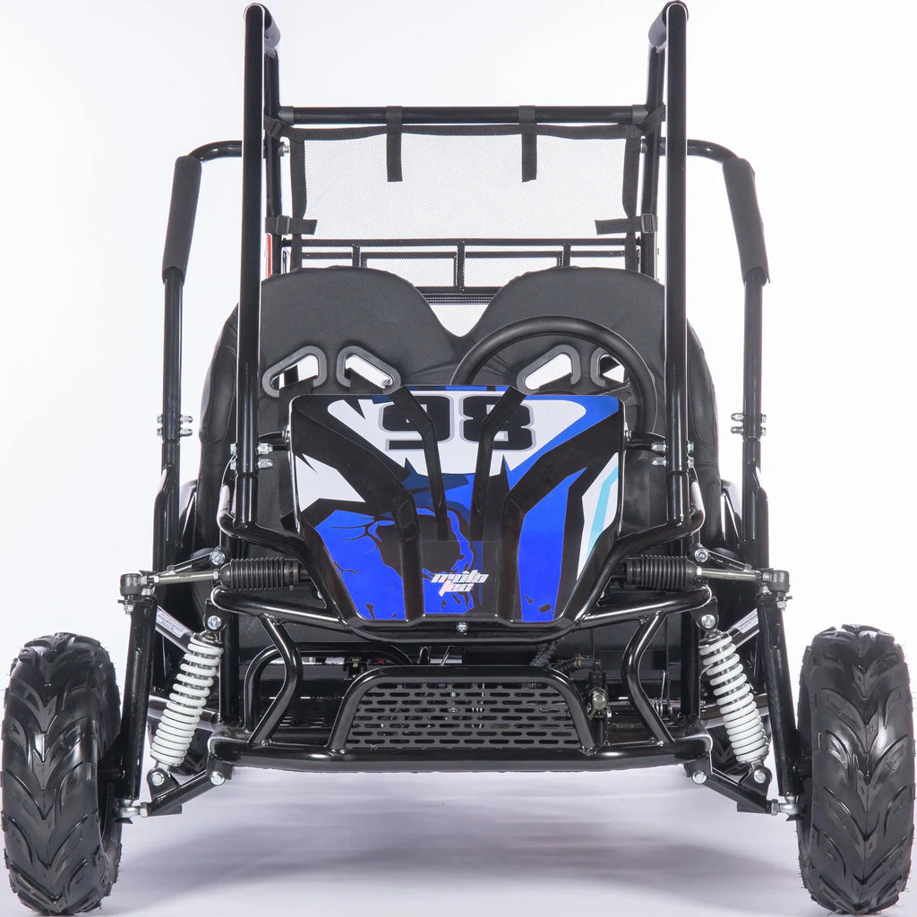 2026 NewMotoTec Mud XL 212cc 2 Seat Go Kart Full Suspension Blue