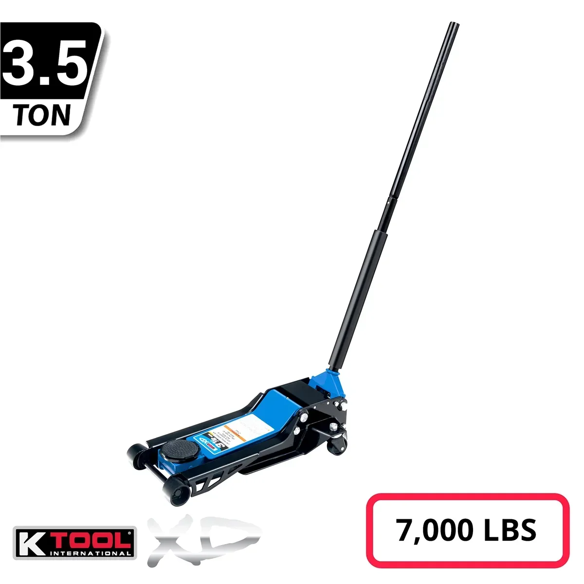 2026 NewK-Tool INT022 3.5 Ton Low Profile Service Jack; Dual Pump Piston