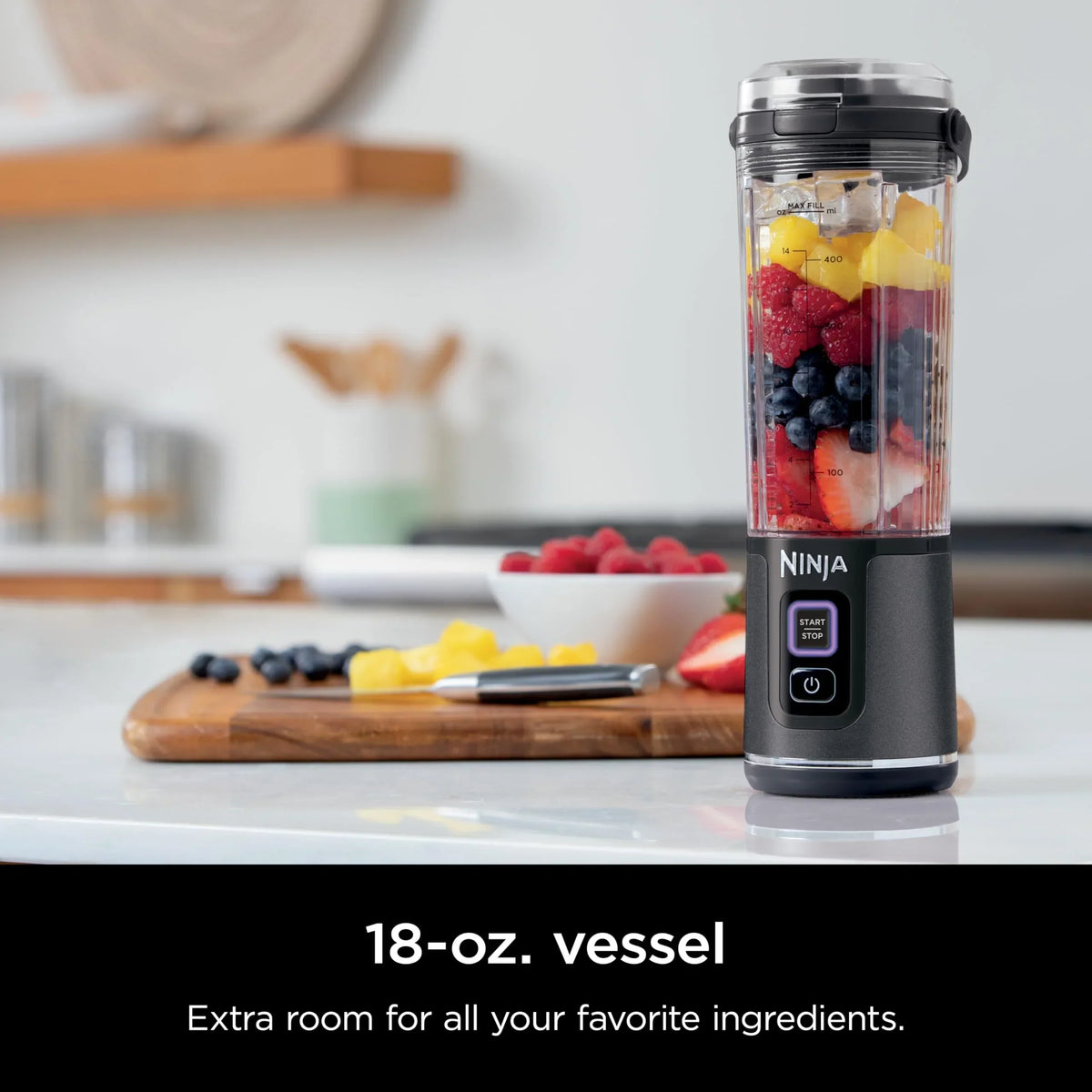 2026 NewNinja Blast Portable Blender, Cordless, 18oz. Vessel, Personal Blender for Shakes & Smoothies, BPA Free, Leakproof Lid & Sip Spout, USB-C Rechargeable, Dishwasher Safe Parts, Metallic Purple,
