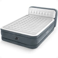 2026 NewOpen Box Intex Dura-Beam Deluxe Plush Headboard Queen Mattress Built-In Pump
