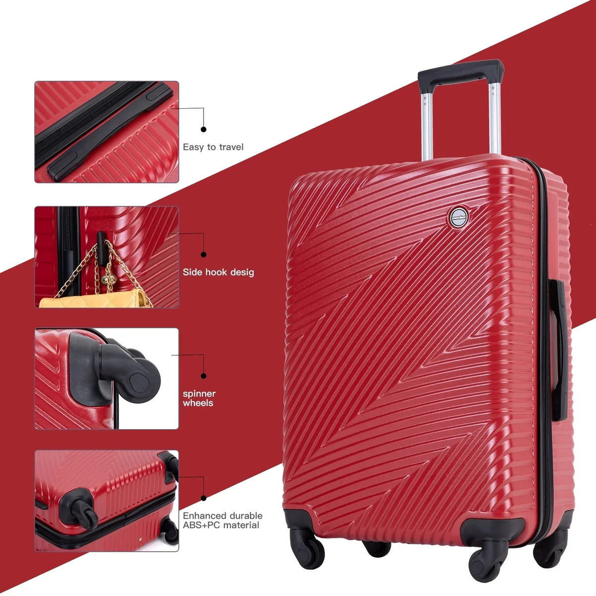 2026 NewTripcomp Luggage 3 Piece Set,Suitcase with Spinner Wheels Hardside Lightweight Luggage 20in24in28in.(Blue)