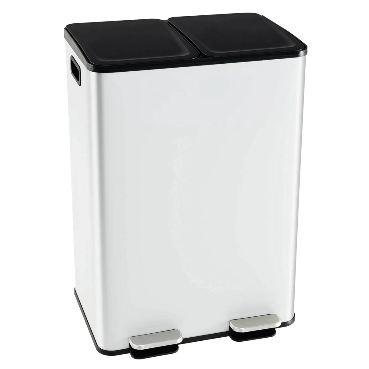 2026 NewCostway 16 Gallon Dual Step Trash Can Recycle Bin Stainless Steel Bucket Pedal Silver