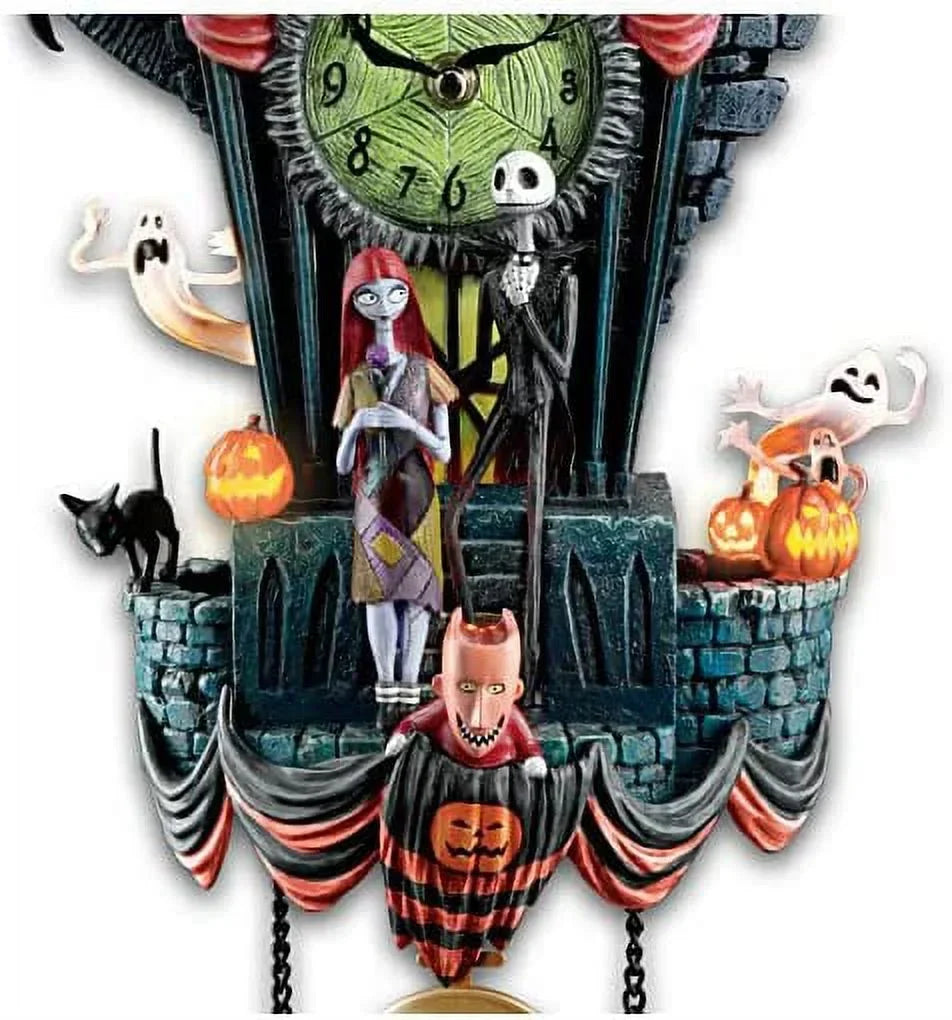 2026 NewThe Bradford Exchange The Nightmare Before Christmas Cuckoo Clock, 21 inches, Musical, Light-Up, Limited Edition