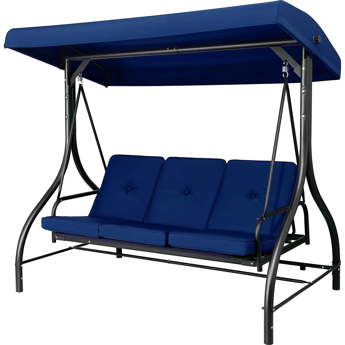 2026 NewArlopu 3 Person Porch Swing Outdoor Converting Canopy Swing Glider with Canopy