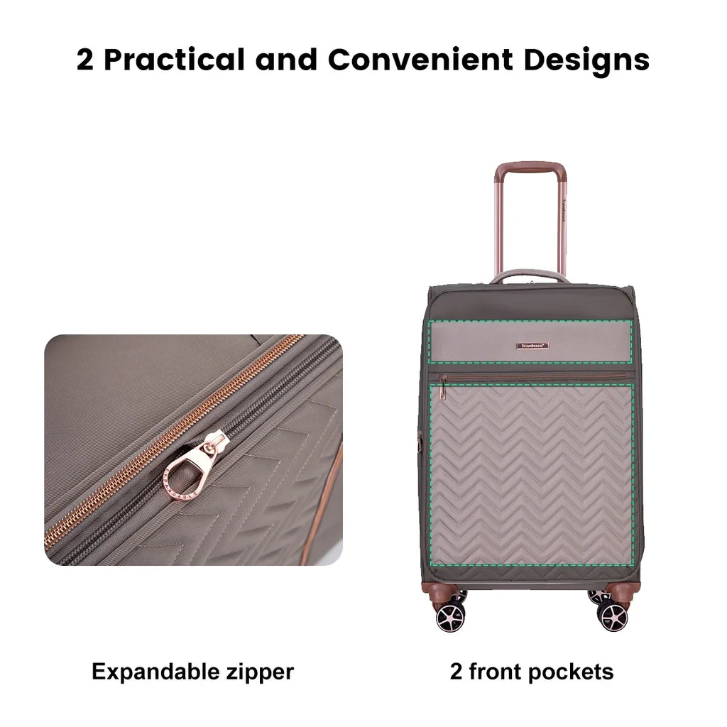 2026 NewTravelhouse 4 Piece Luggage Set Softside Expandable Lightweight Suitcase with Double Spinner Wheels.(Black)