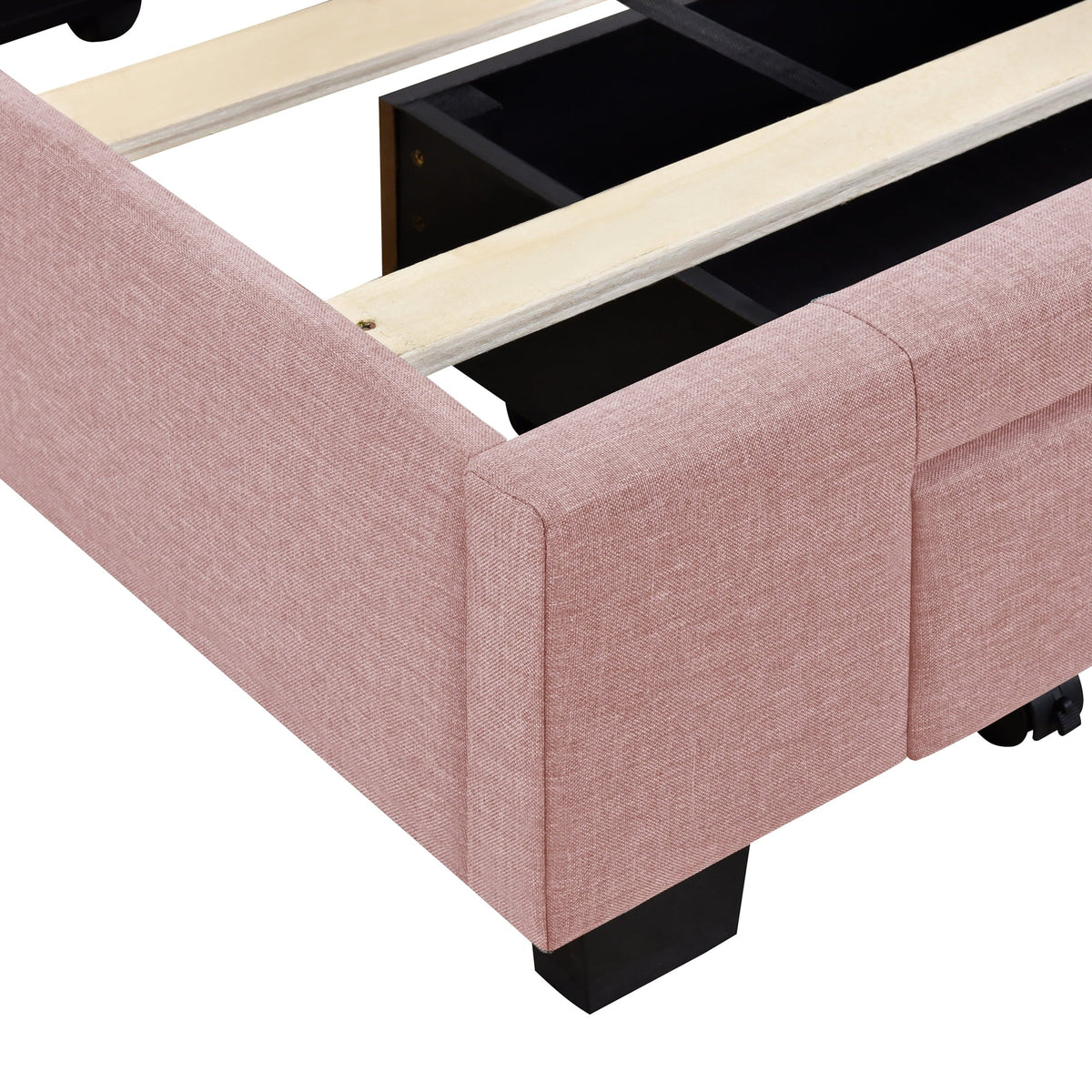 2026 NewSesslife Queen Bed Frame with Storage, New Upgraded Linen Upholstered Platform Bed with 3 Drawers, Queen Size Storage Bed with Headboard and Wooden Slats, No Box Spring Needed, Holds 500lbs, Beige