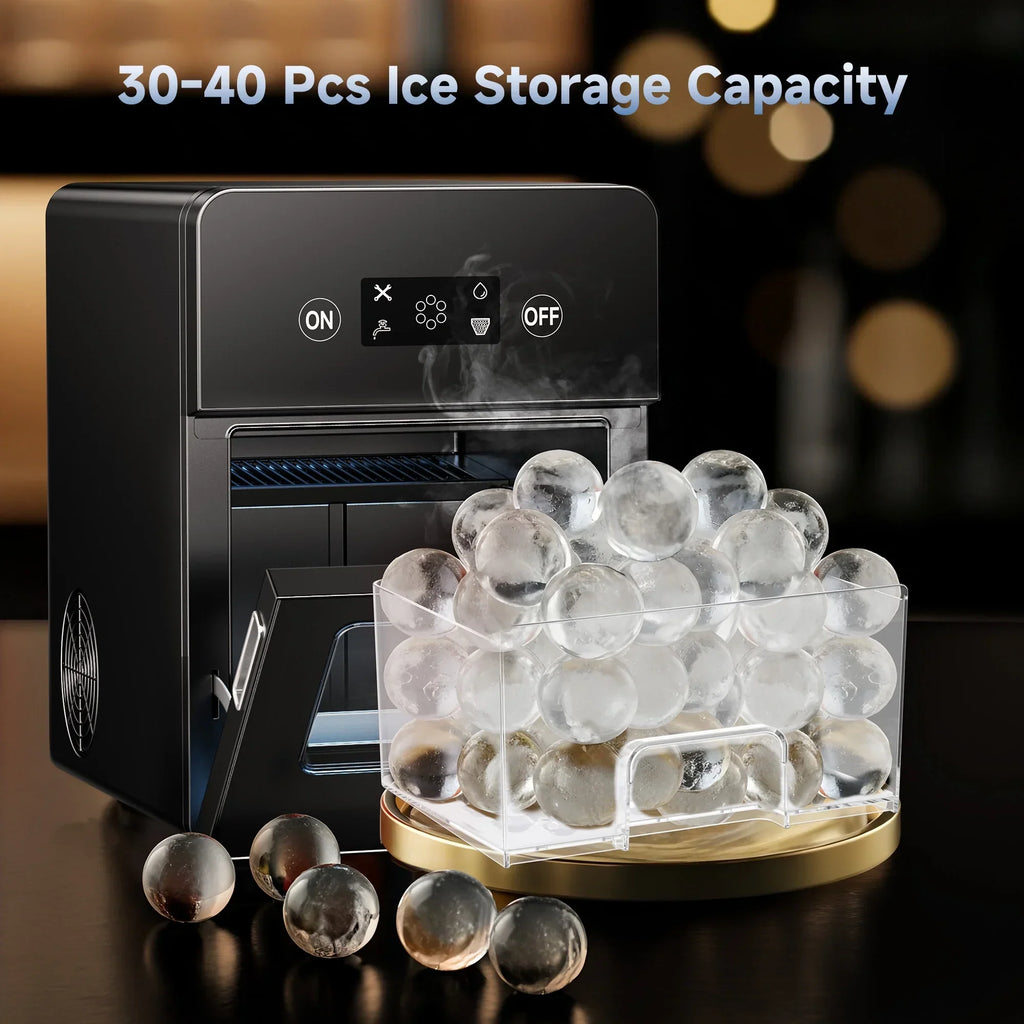 2026 NewSimzlife Sphere Ice Maker,10 pcs/Hour, 150 pcs/Day,Clear Ice Ball Maker with Enhanced Insulation, with LCD Touch Screen, Self-Cleaning, Quiet Home and Bar Ice for Whiskey Bourbon Parties
