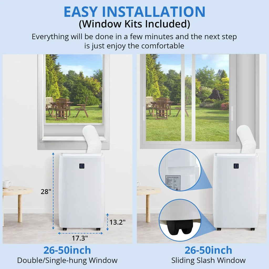 2026 NewTROPOW 14000BTU Portable Air Conditioners Cool Up to 750 Sq.Ft, 4 in 1 Portable AC Unit with Remote Control/Dehumidifier/3 speeds fan/Sleep Mode for living room, bedroom, office