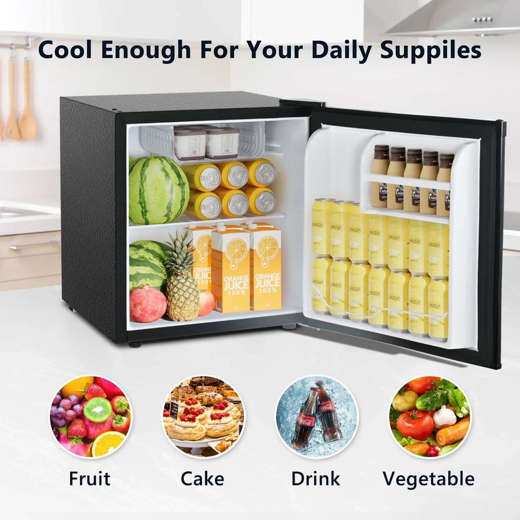 2026 NewSimzlife 1.6 Cu.ft Mini Fridge with Freezer, Single Door Mini Refrigerator, Black