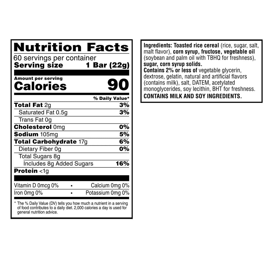 2026 NewKellogg's Rice Krispies Treats, 0.78 oz, 60-count