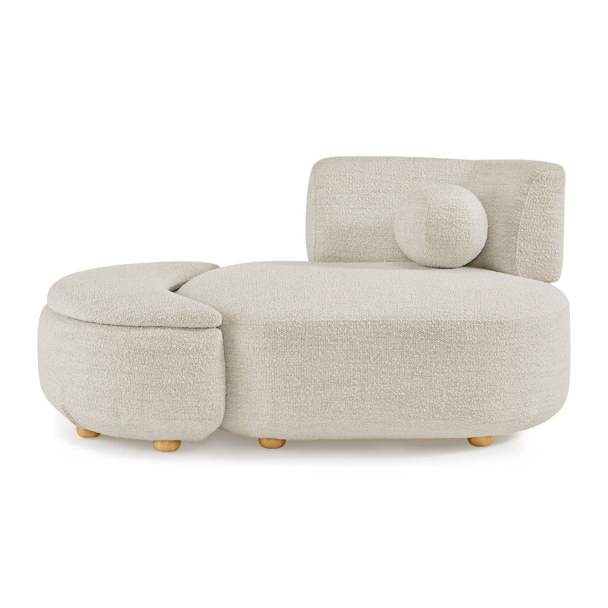 2026 NewBetter Homes & Gardens Juliet Modern Boucle Chaise & Storage Ottoman, Pearl