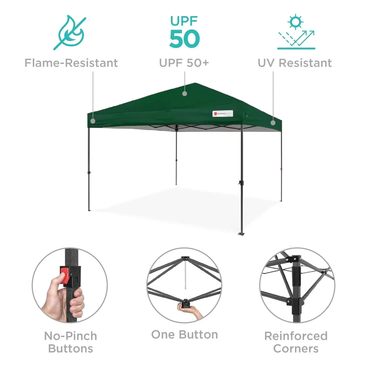 2026 NewBest Choice Products 12x12ft Easy Setup Pop Up Canopy w/ 1-Button Setup, Wheeled Case, 4 Weight Bags - Navy Blue