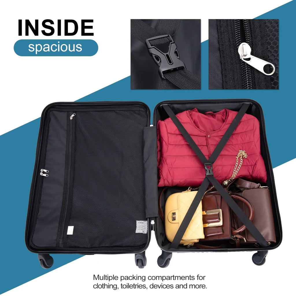 2026 NewTripcomp Luggage 3 Piece Set,Suitcase with Spinner Wheels Hardside Lightweight Luggage 20in24in28in.(Blue)