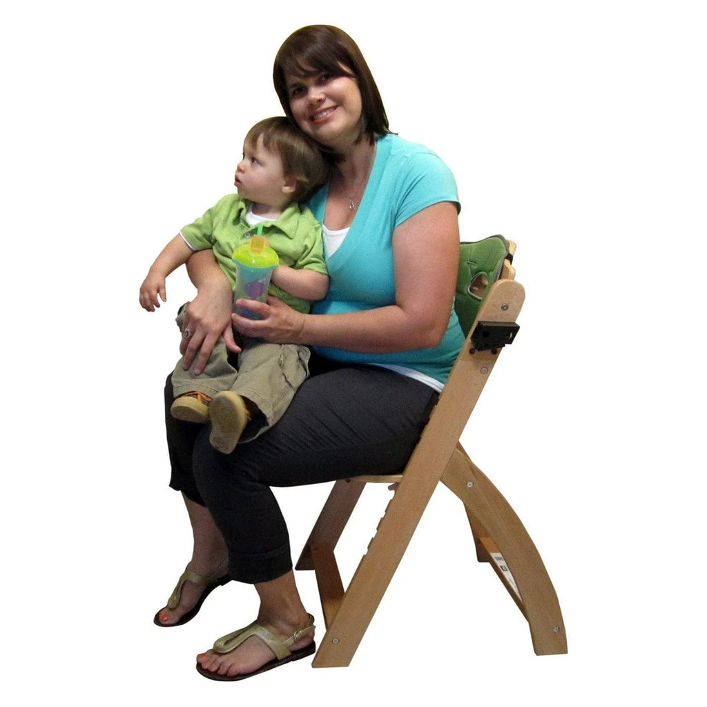 2026 NewAbiie Beyond Wooden High Chair with Tray. The Perfect Adjustable Baby Highchair Solution for Your Babies & Toddlers or as a Dining Chair. (6 Months up to 250 Lb) (Natural Wood - Olive Cushion)