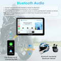 2026 NewCarpuride Motorcycle HD Dual 1080P Dash Cam, Wireless Apple CarPlay & Android Auto Wire Control, Horizontal Vertical Rotation 7" Touch Screen (712D)