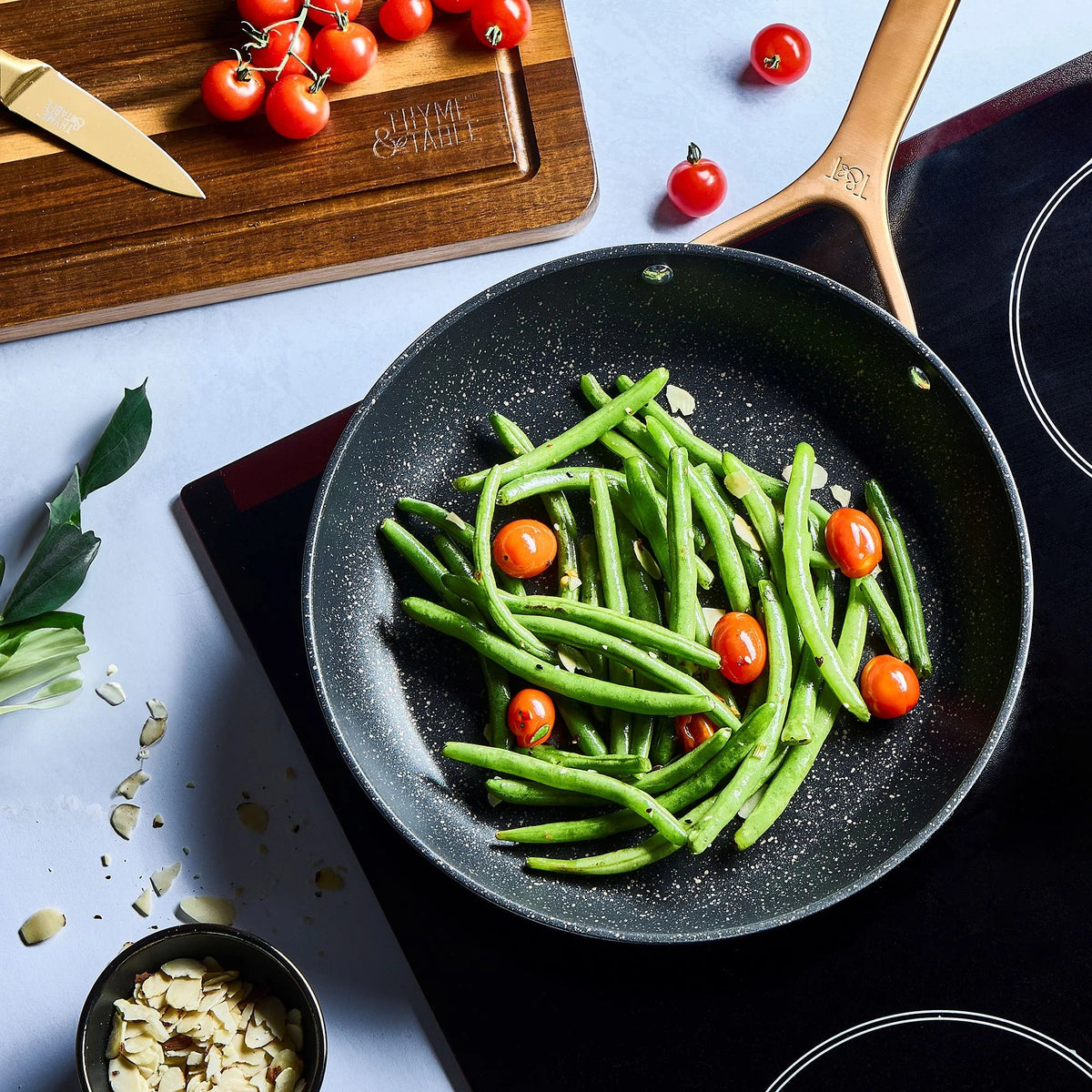 2026 NewThyme & Table Supreme 12-Piece Non-Stick Cookware Set, Pots and Pans Set- Bronze