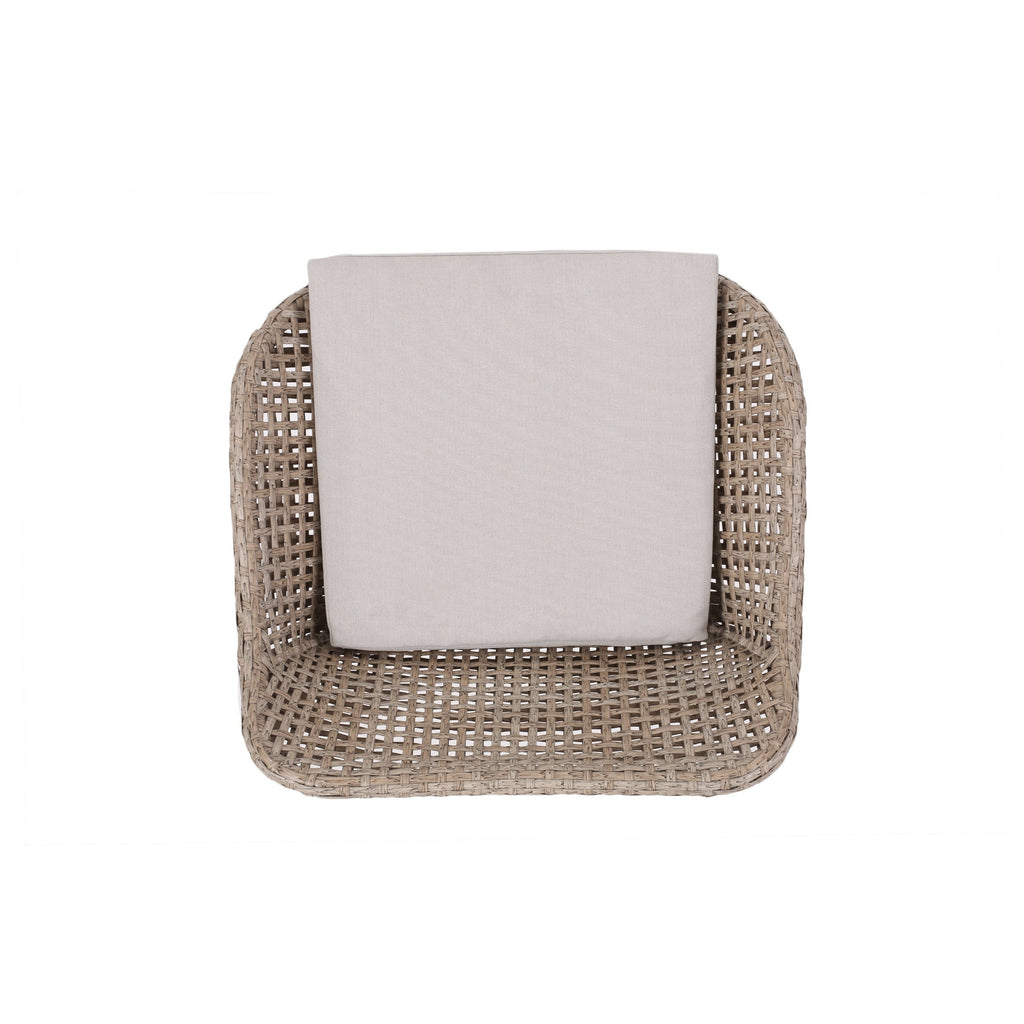 2026 NewVerano Wicker and Metal Outdoor Barstools with Cushion, Set of 4, Mixed Brown and Beige
