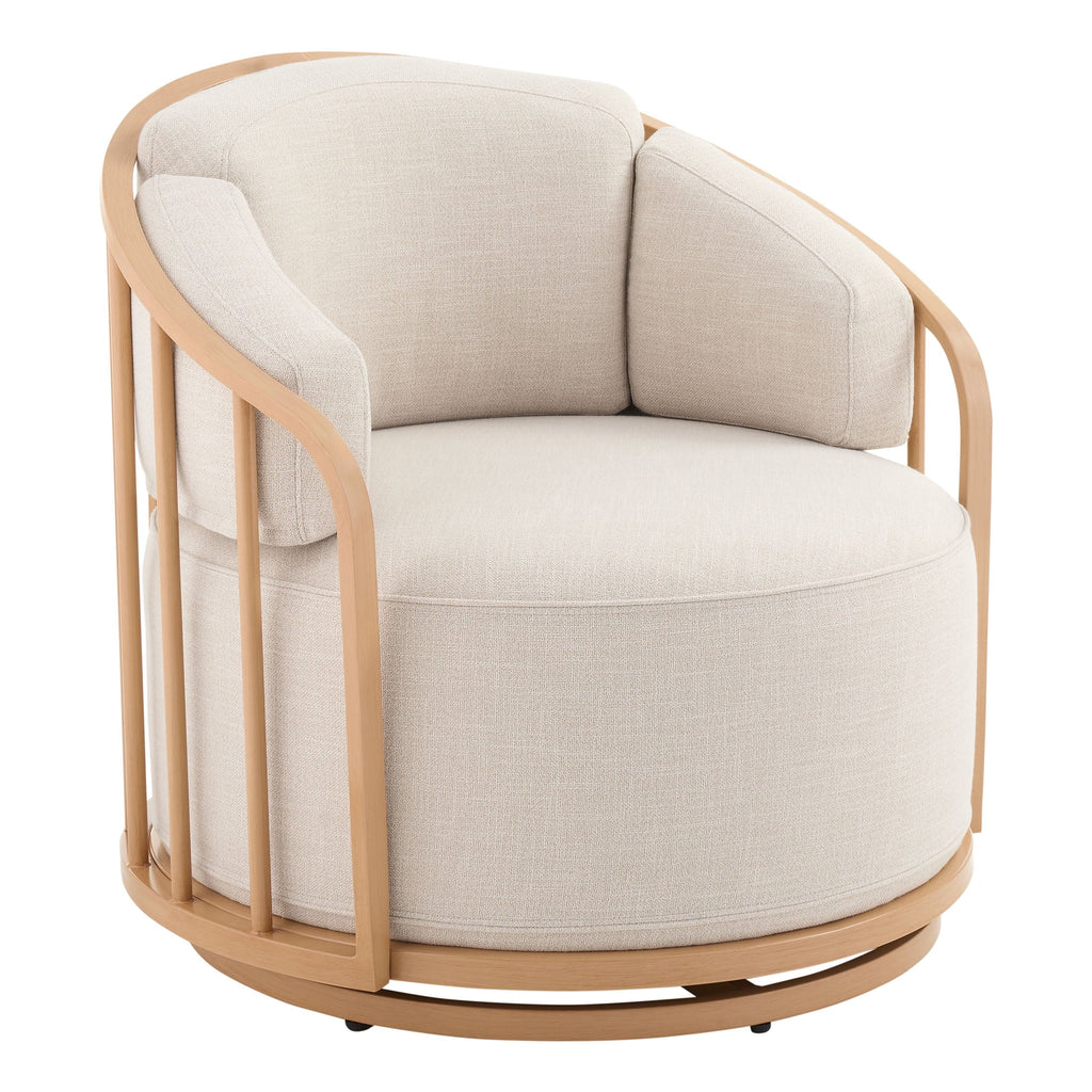 2026 NewBetter Homes & Gardens Lillian Swivel Birdcage Accent Chair, Cream Linen