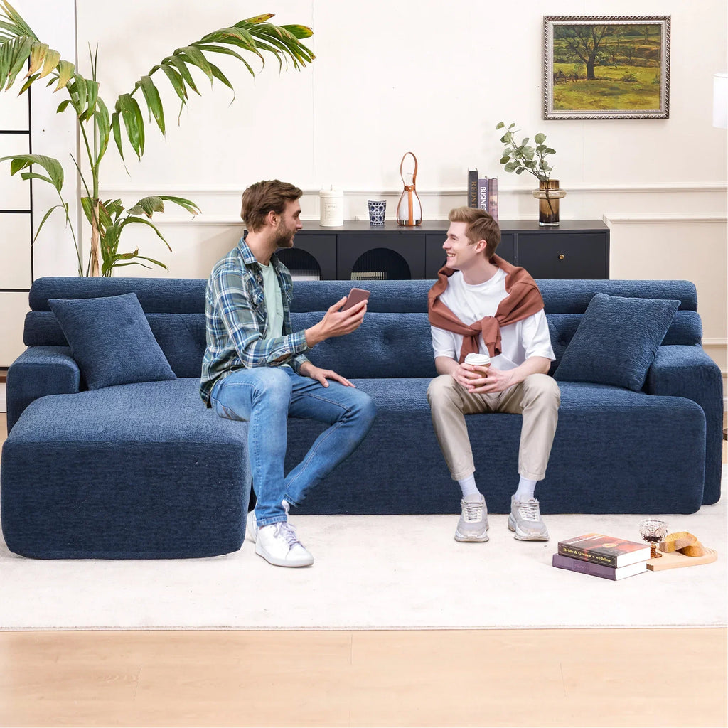 2026 New4 Compression, Antique Blue - Home Decor With Wider, Deep Seat & Elevated For Chic Living Couch Room Furniture Deeper Back Relax