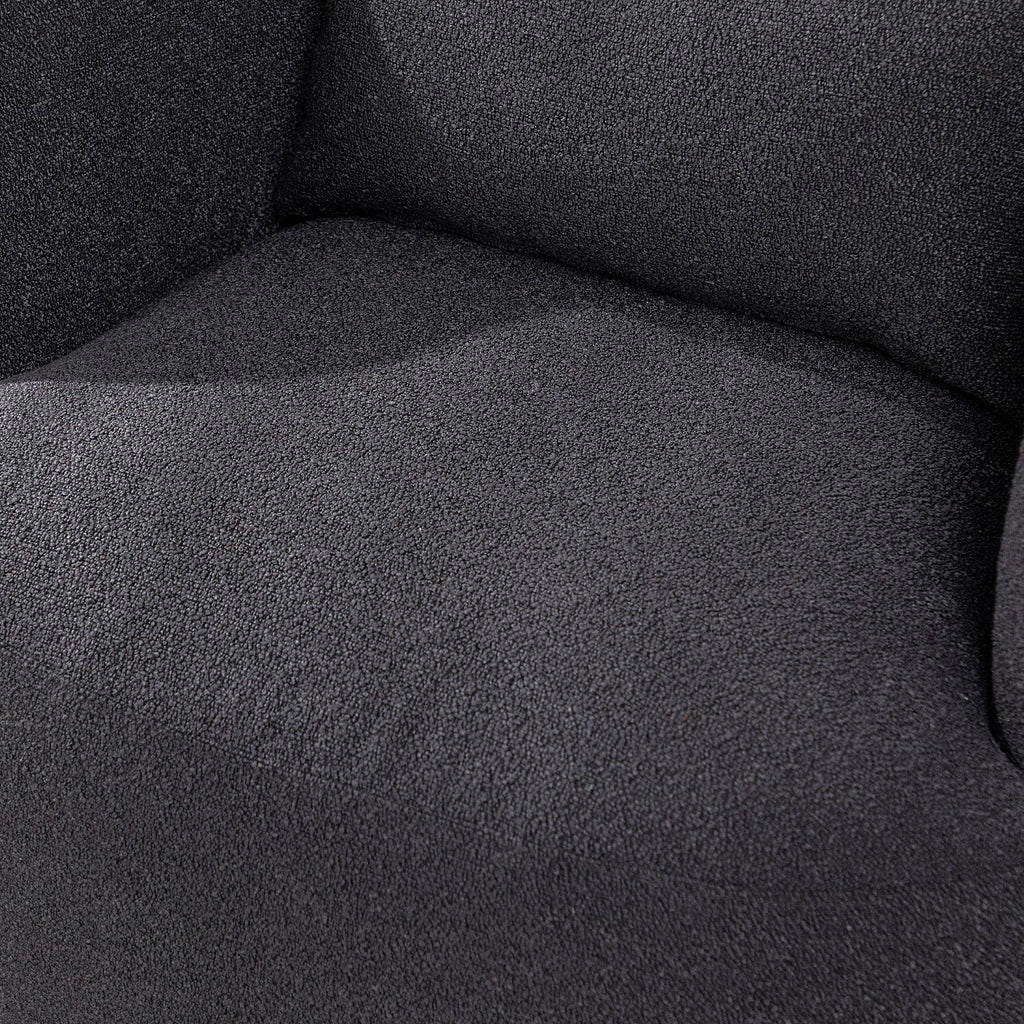 2026 New34" Wide Boucle Swivel Barrel Chair, No Assembly Round Upholstered Armchair Accent Chair Single Sofa Chair with Toss Pillow for Living Room and Bedroom, Taupe