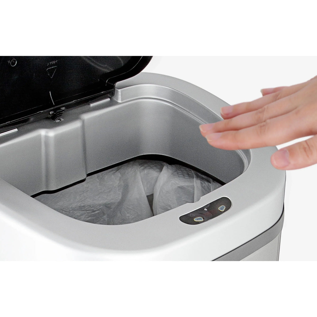 2026 NewNine Stars Automatic Trash Can, 21 Gallon Stainless Steel, Motion Sensor Hands Free Soft Close Lid Garbage Bin, Silver